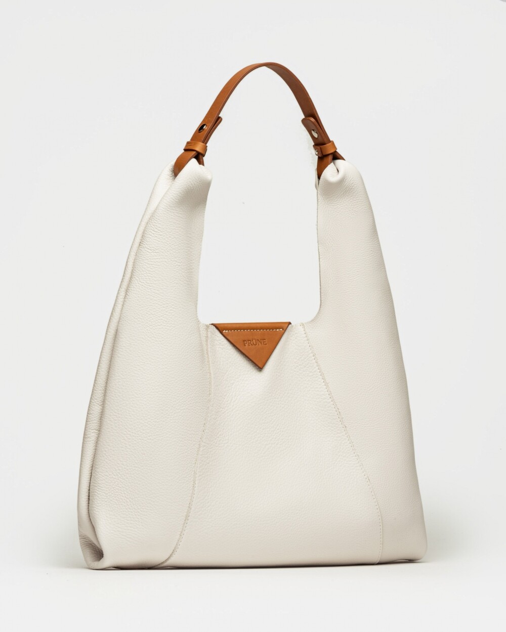Cartera al hombro The Shopping en cuero graneado Natural