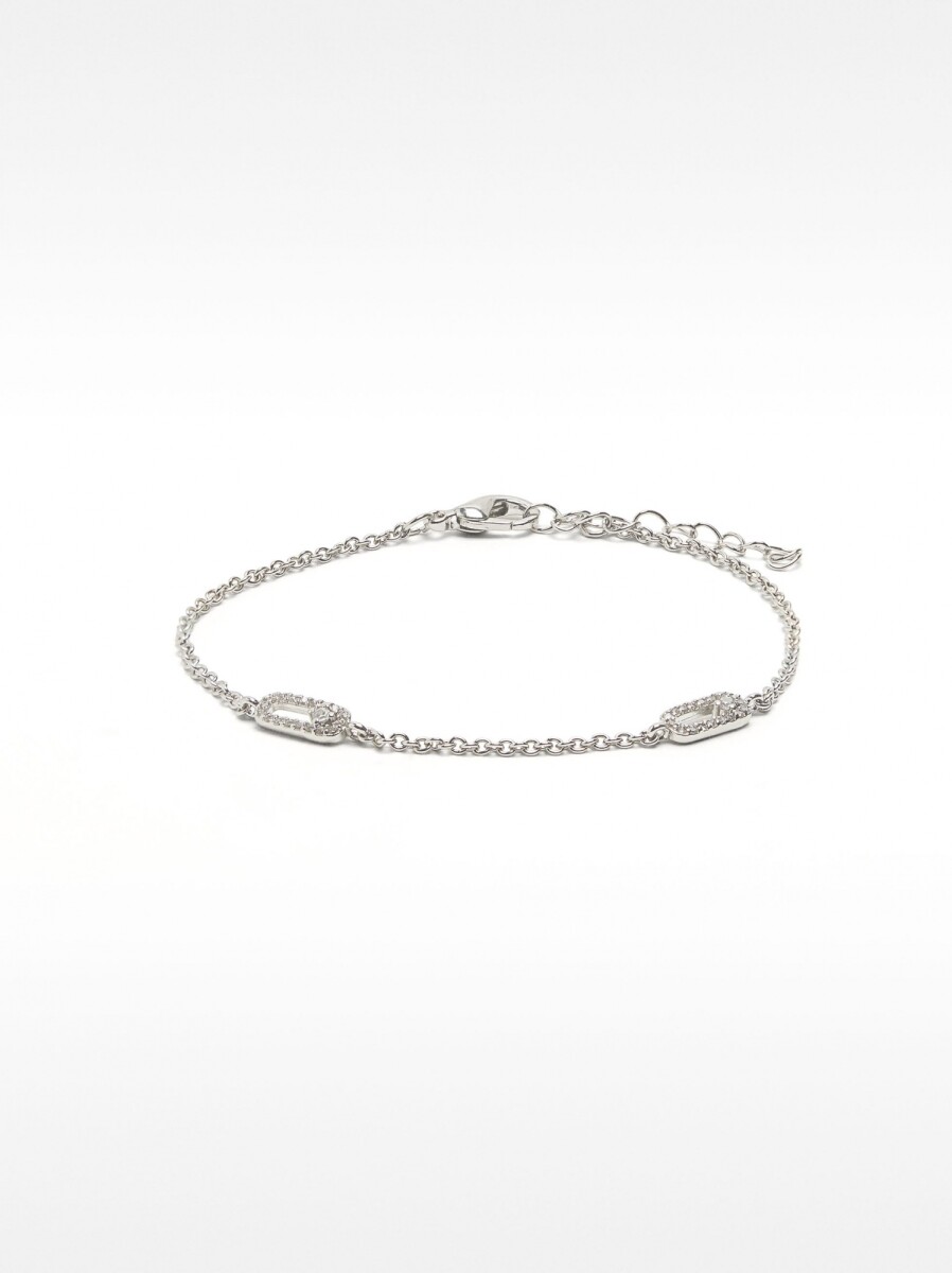 Pulsera Con Circonitas - plateado 