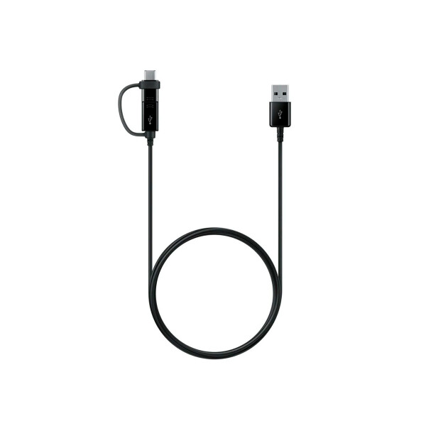 Cable original Samsung 2 en 1 Micro-USB a USB-C color negro Cable Original Samsung 2 En 1 Micro-usb A Usb-c Color Negro