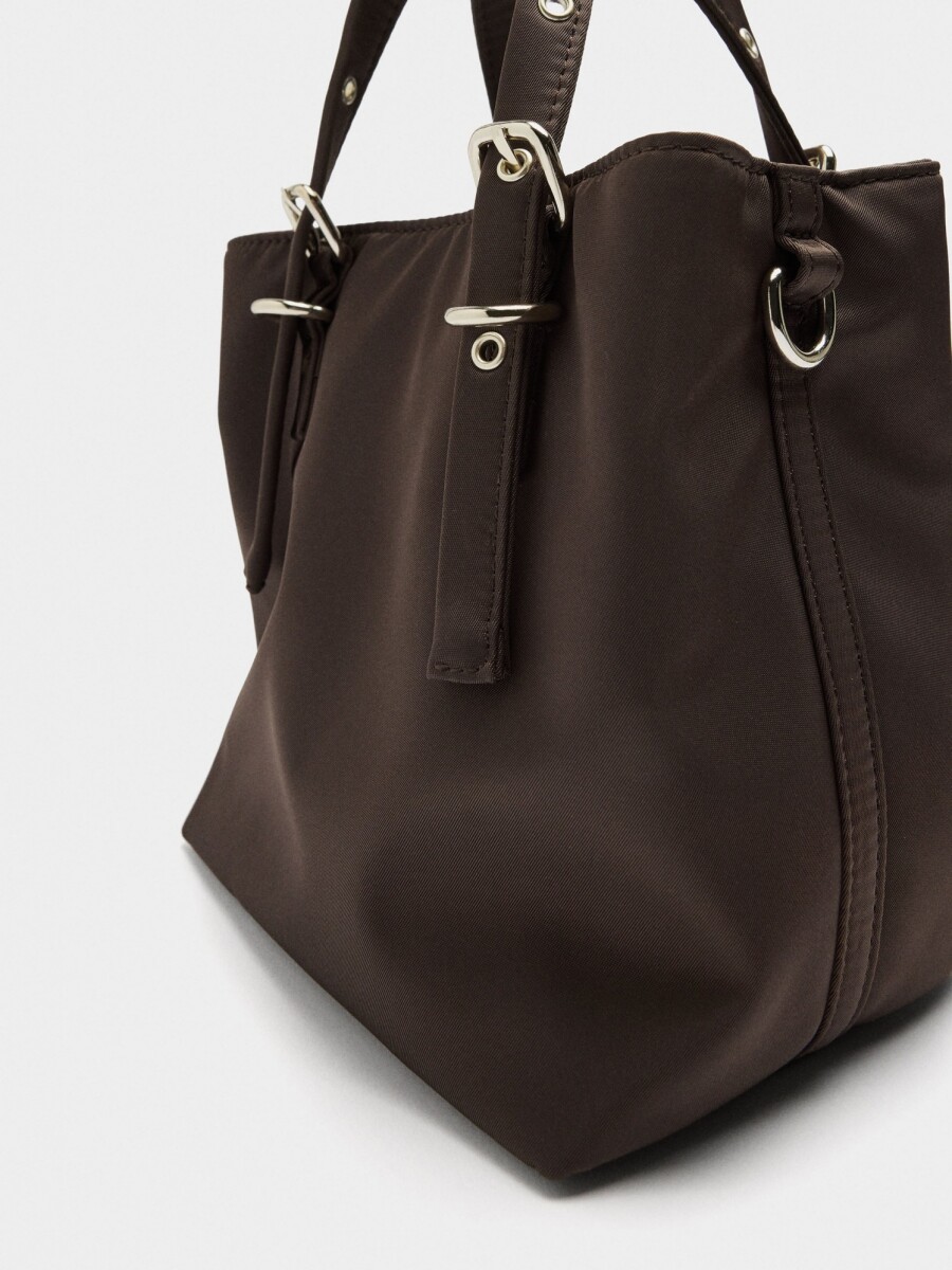 Bolso Tote De Nylon S marron