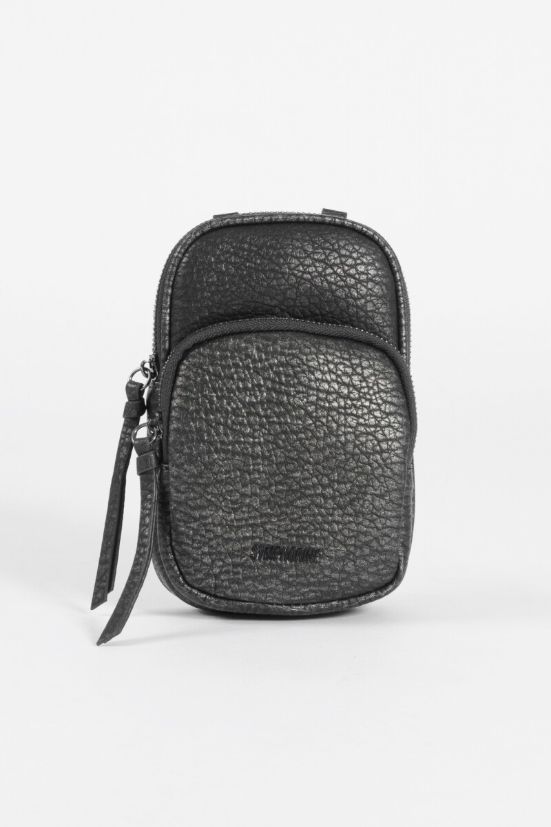 Porta celular con bolsillo peltre