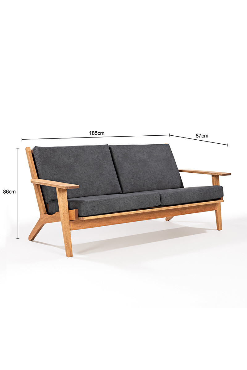 LOTUS SOFA SOFA LOTUS 3 LUGARES ACQUABLOCK NEGRO 185x87x86CM JATOBA