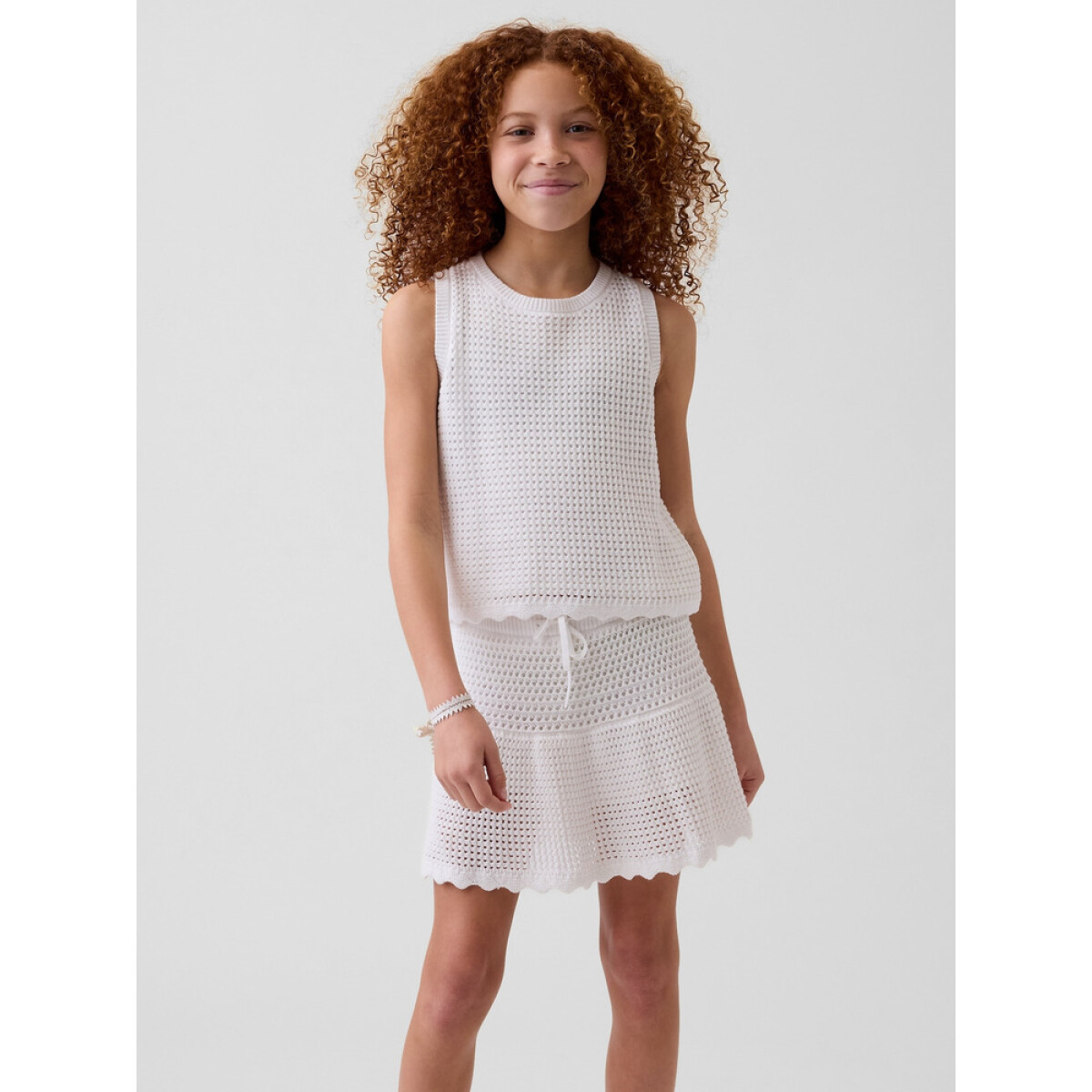 MB TIERED CROCHET SKORT - NEW OFF WHITE 
