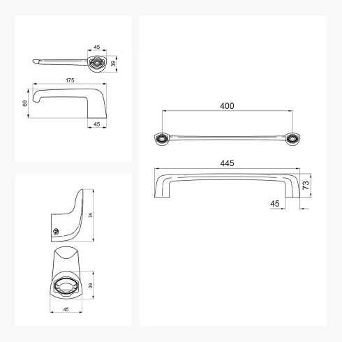 Set De Accesorios Oro Mate Linea Epuyenm Incluye 2 Perchas, Portarollo Y Toallero Barral 40 Cm. 000