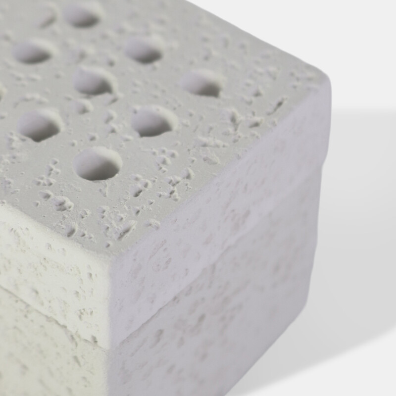 QUEMADOR BLANCO CUAD P/INCIENSO 3Pzas 7X6.5CM Unica