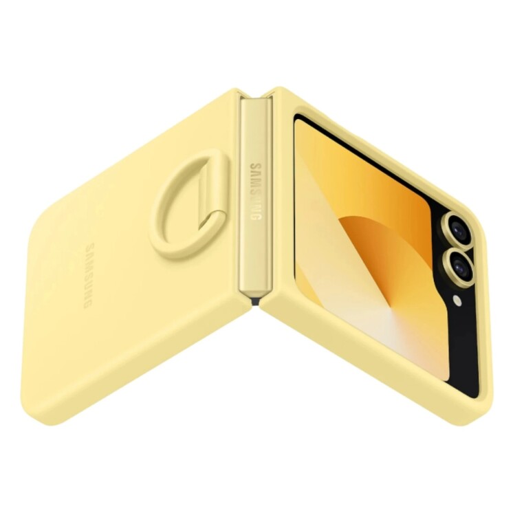 Funda Samsung Silicone Case con Anillo para Galaxy Z Flip6 Yellow