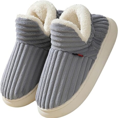 Pantufla de Felpa Super Abrigadas Antideslizante Unisex Gris