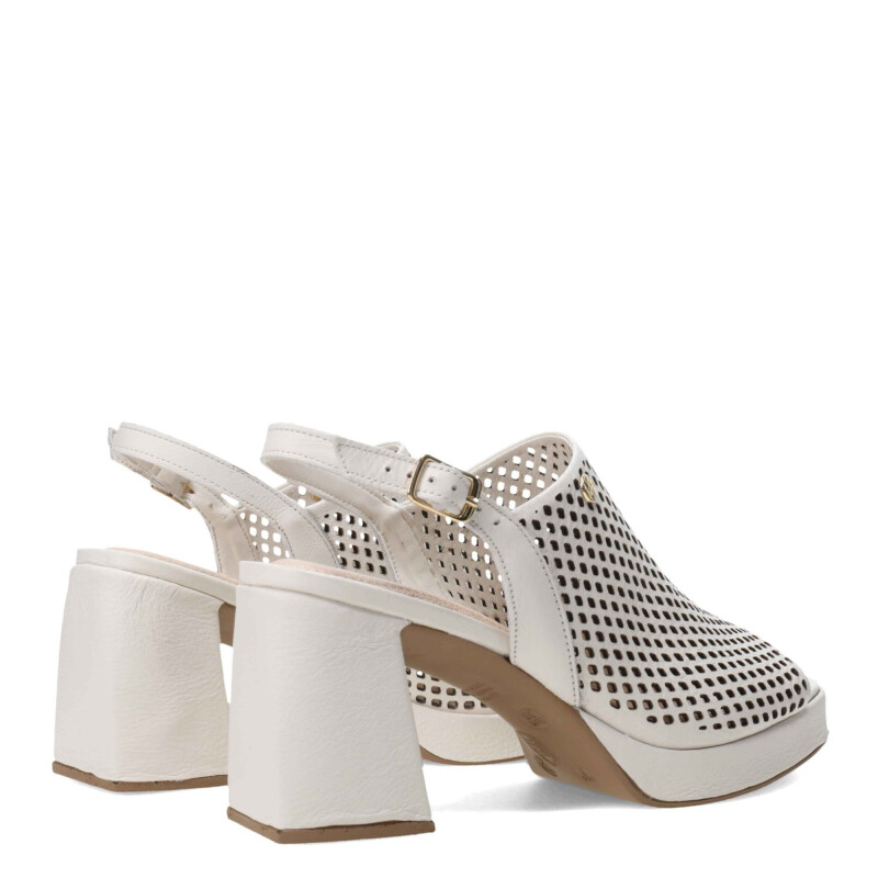 Sandalias de Mujer Bottero Calada con Taco y Plataforma Blanco