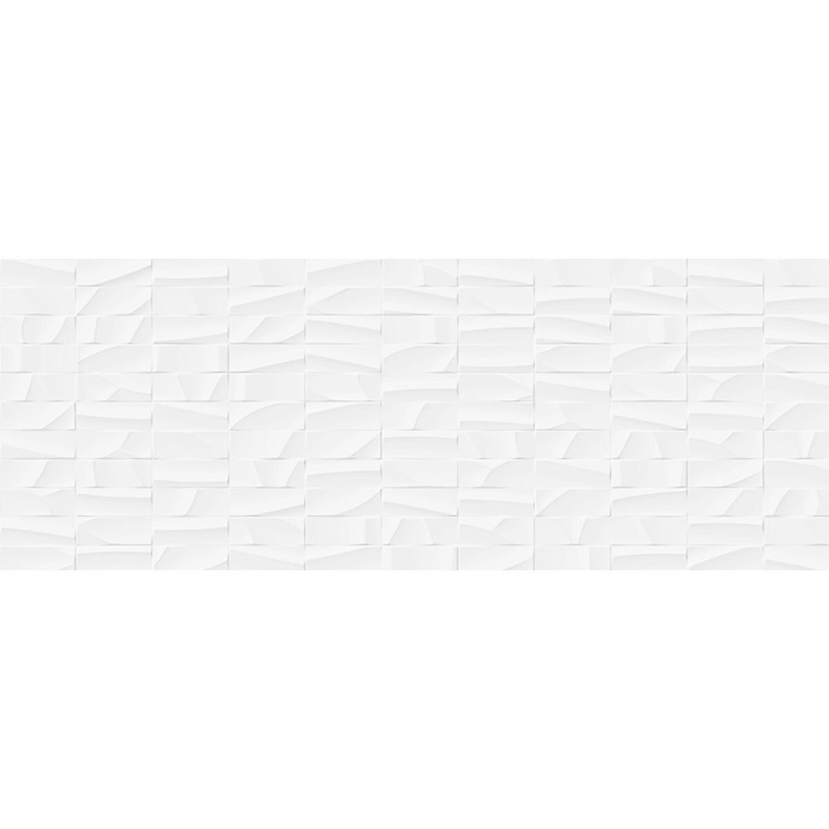 Ceramica Blanca Mate Decorada 3D Rectificado 45X120Cm Pared 