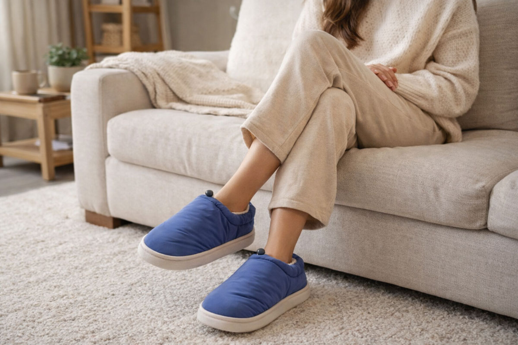 Pantuflas super calentitas con corderito - Pantuflas Super Calentitas Con Corderito 