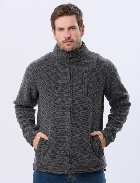 CAMPERA POLAR TEXTURADO Gris