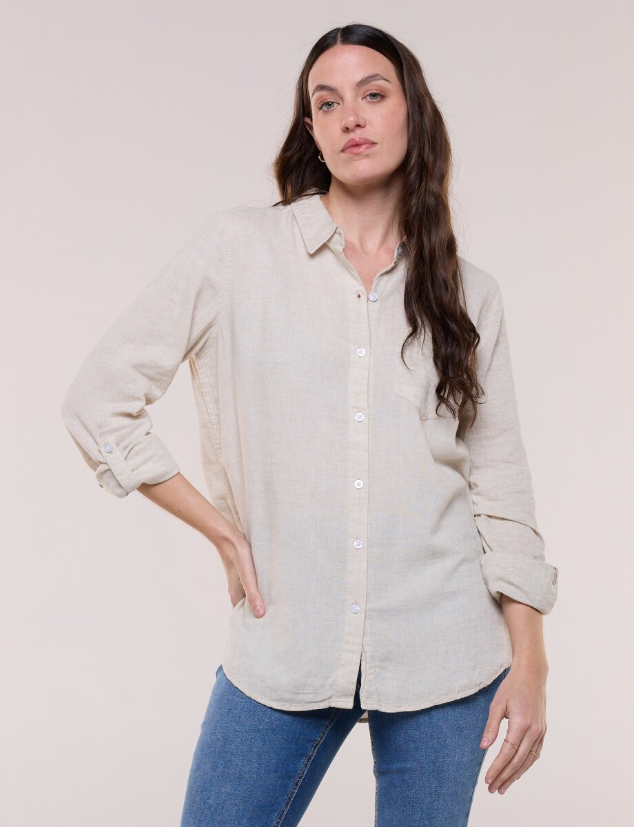 Camisa Lino - Beige 