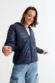 Campera puffer básica con capucha AZUL MARINO