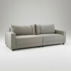 SOFA 4 CUERPOS - TAPIZADO EN TELA GRIS CLARO CON PUNTOS NEGRO Y CRUDOS SOFA 4 CUERPOS - TAPIZADO EN TELA GRIS CLARO CON PUNTOS NEGRO Y CRUDOS