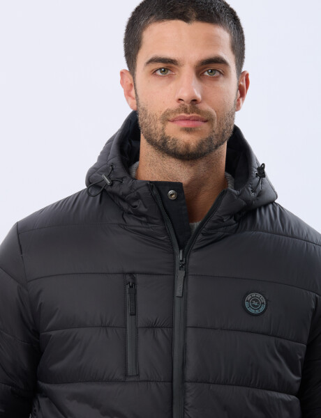 CAMPERA REVERSIBLE CAPITONEADA Negro