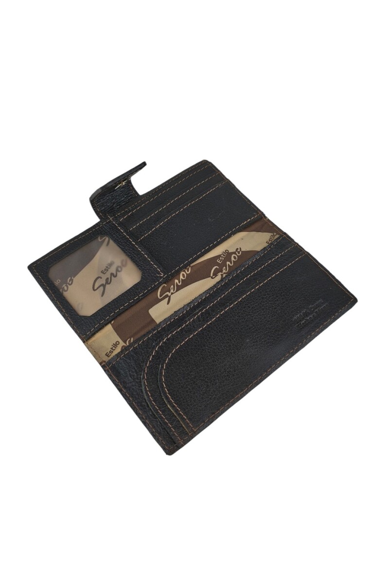 Billetera Larga para Dama en Cuero Genuino | Cierre Imantado Negro