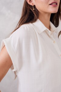 Blusa Manga Entera Off White