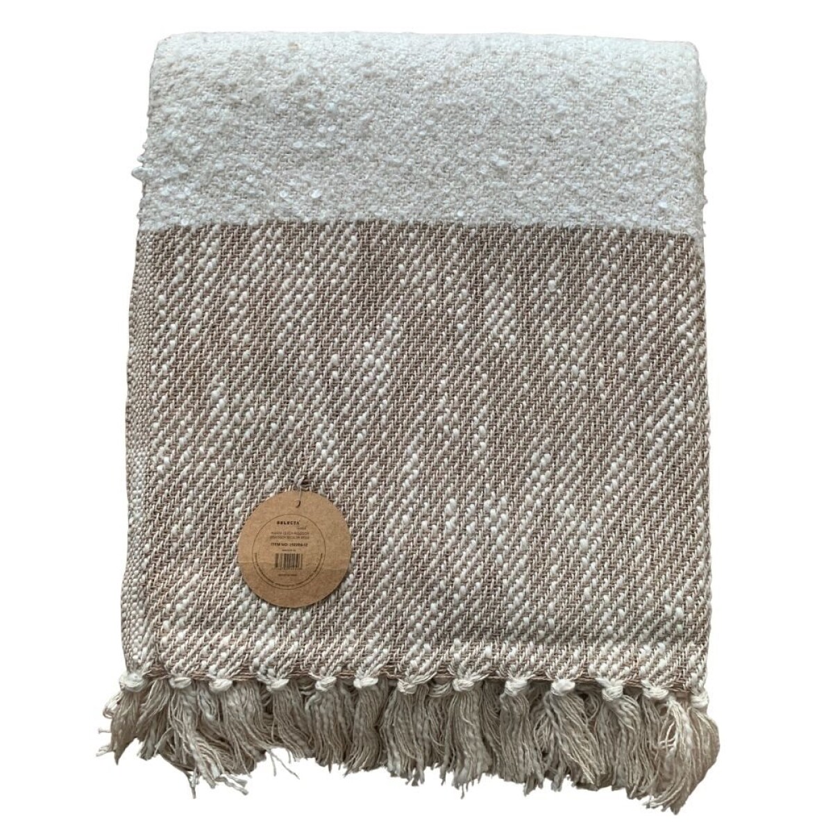 MANTA TEJIDA ALGODÓN 125X150CM BICOLOR BEIGE 