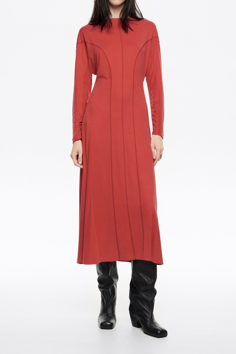 VESTIDO CUPRO Rojo