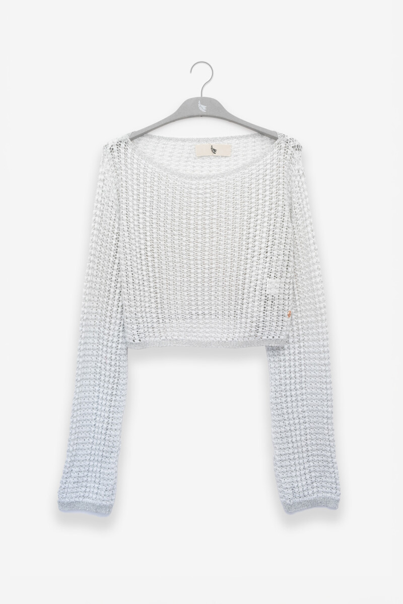 CROP SWEATER Silver