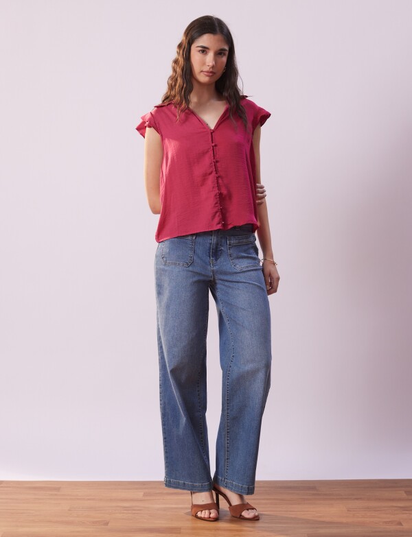 Camisa Saten FUCSIA