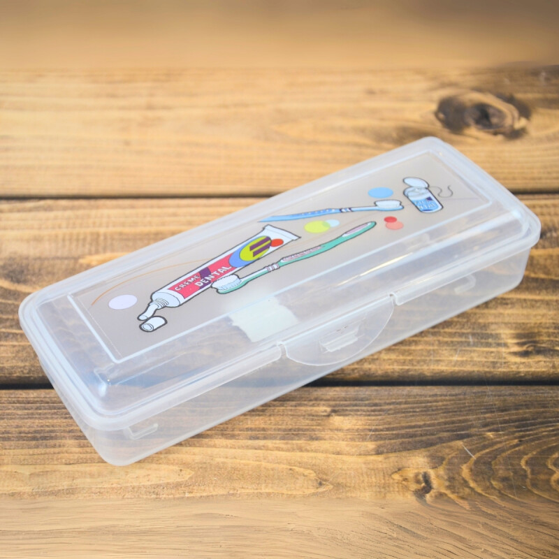 Caja organizadora chica con traba TRANSPARENTE