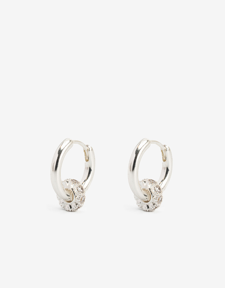 Argollas Bañadas En Plata Cubic Zirconia 