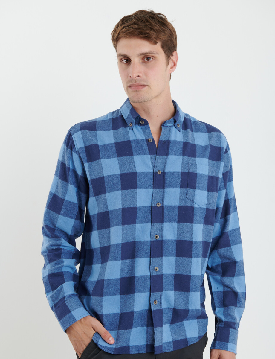 012442 CAMISA HARRINGTON LABEL Azul Oscuro/azul