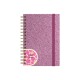 Cuaderno glitter rosa