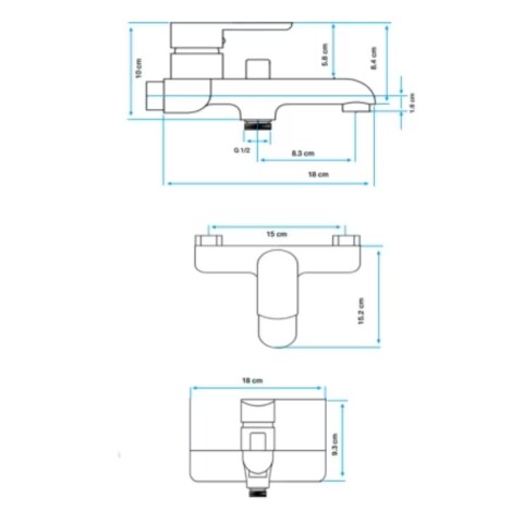 Grifería de ducha Monocomando exterior con transferencia Alassio Oro Grifería De Ducha Monocomando Exterior Con Transferencia Alassio Oro