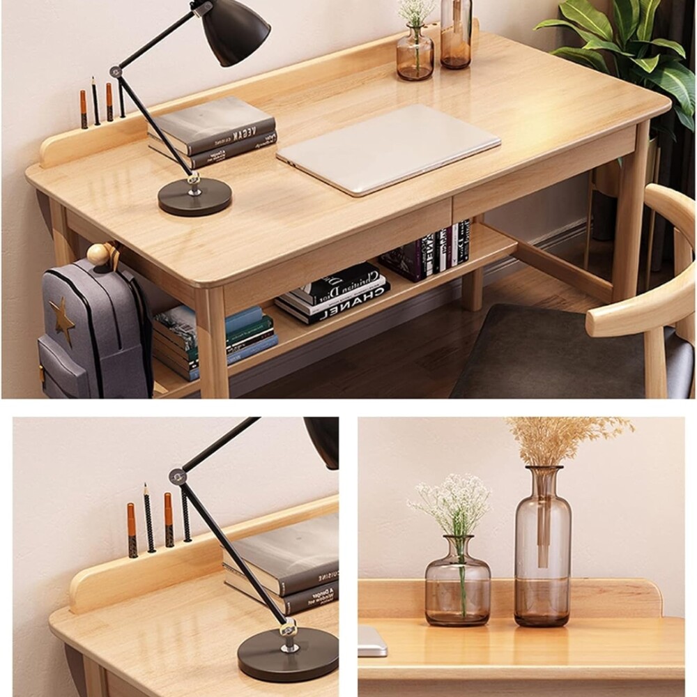 Escritorio para Pc con gancho Madera natural Escritorio para Pc con gancho Madera natural