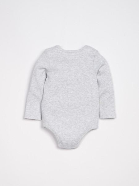 Body manga larga rib Gris Melange