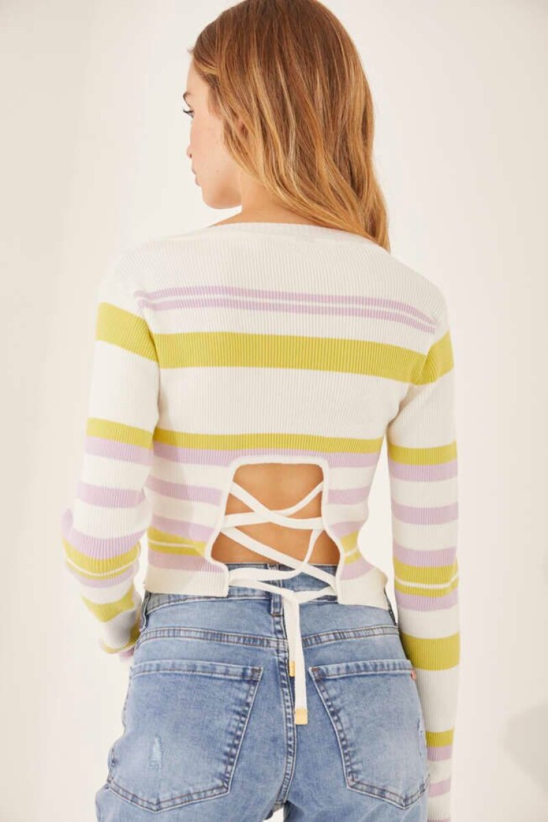 SWEATER BLONDIE - CRUDO-LILA-LIMA 