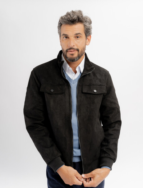 Campera suede Milan negro