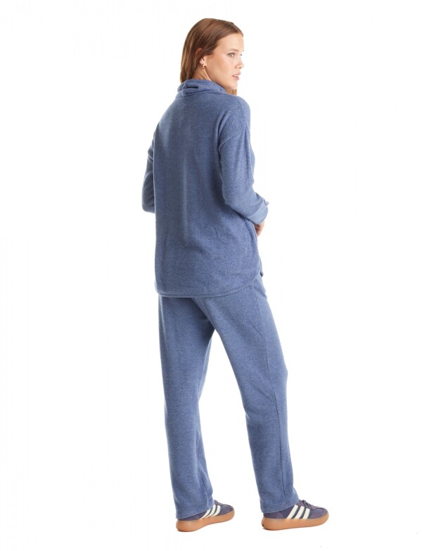 Buzo Soft Cuello Volcado AZUL