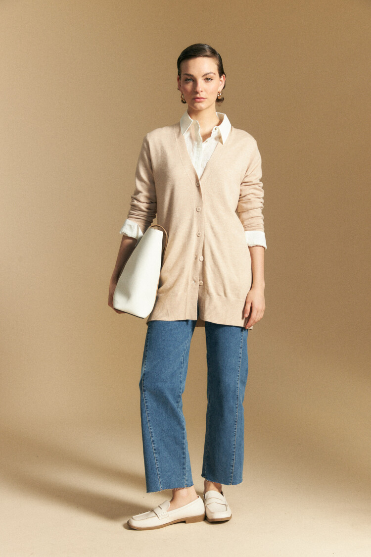 CARDIGAN ROMERO Beige Melange