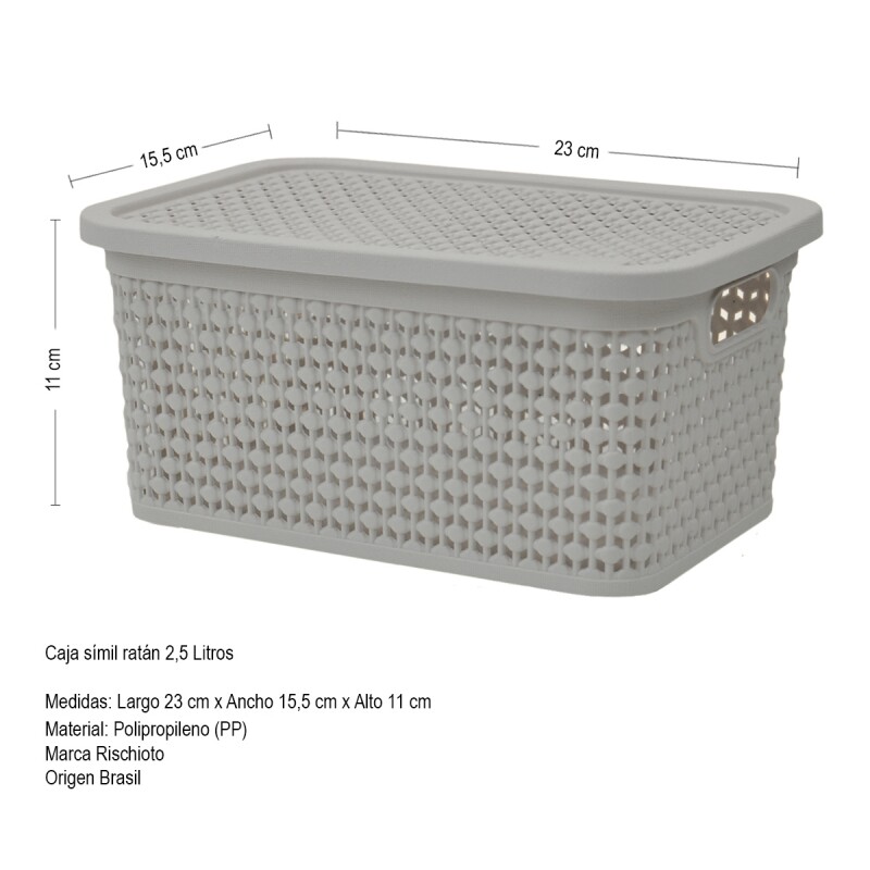 Caja simil ratán 2,5 Lts CAPPUCCINO