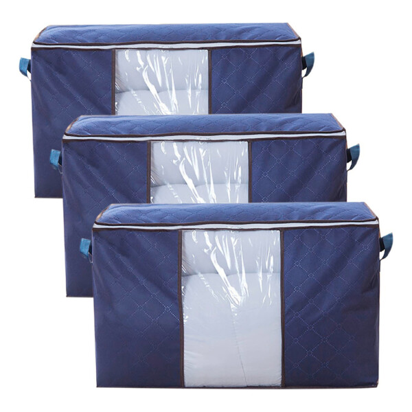 Set Caja Organizadora X2 Ropa Guarda Mantas Frazadas Variante Color Violeta