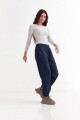 Pantalón dep clásico c/puños elásticos - UNISEX AZUL OSCURO