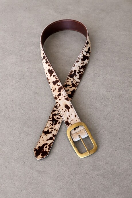 Total Print Belt Blanco / Dorado