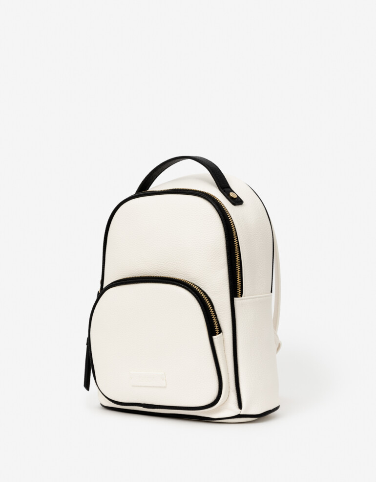 Mochilas Urbanas Basicos Mochila Con Bolsillo - Blanco Crudo