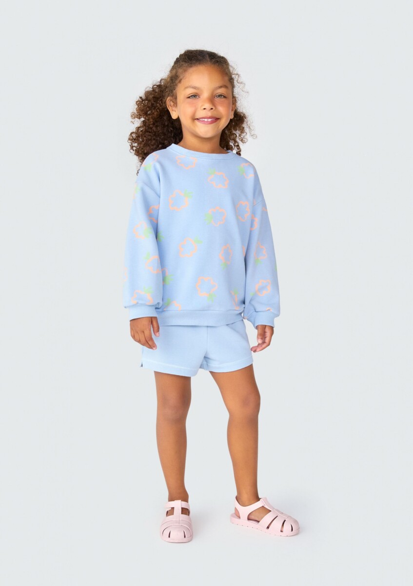 CONJUNTO INFANTIL ESTAMPADO - CELESTE 