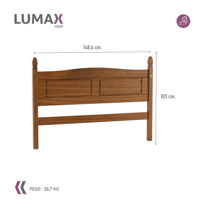 Respaldo Cama Lumax 2 plazas madera maciza Respaldo Cama Lumax 2 plazas madera maciza