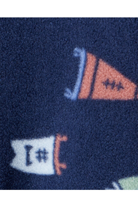 Pijama una pieza de micropolar, con pie, diseño banderines Pijama una pieza de micropolar, con pie, diseño banderines