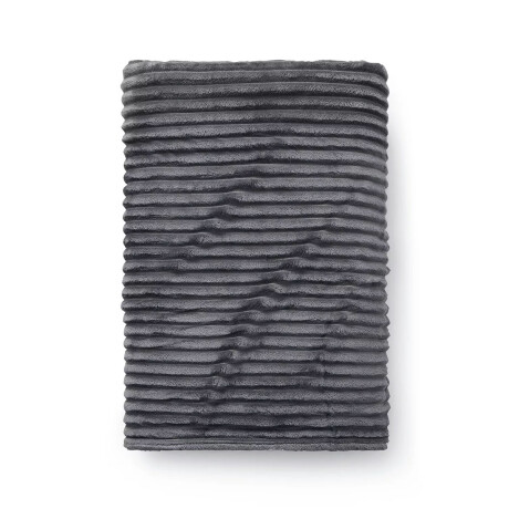 Manta Frazada Polar Plaza y Media c/ Diseño Acanalado Suave Gris