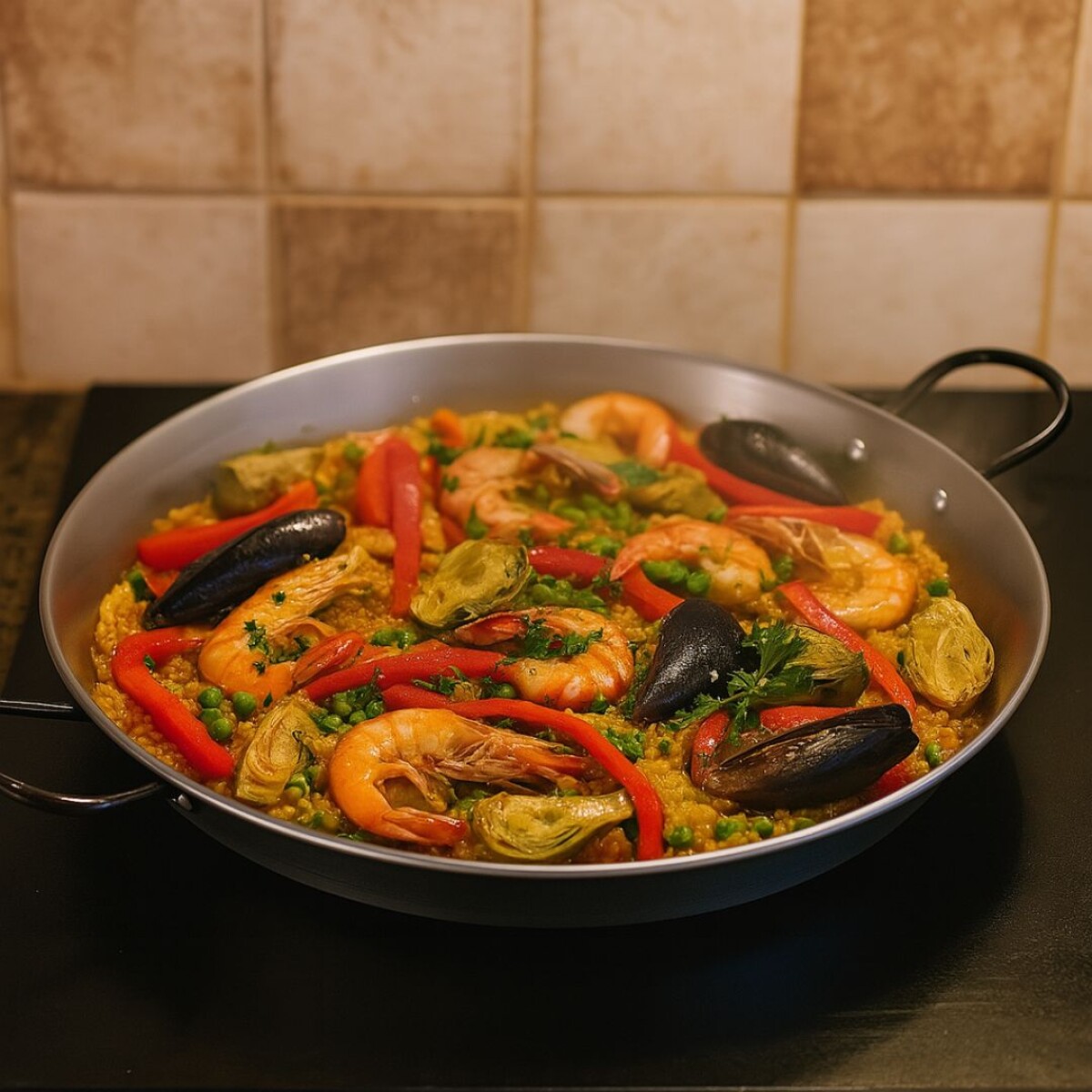 PAELLERA VALENCIANA PULIDA 30CM 4 PORCIONES VAELLO 