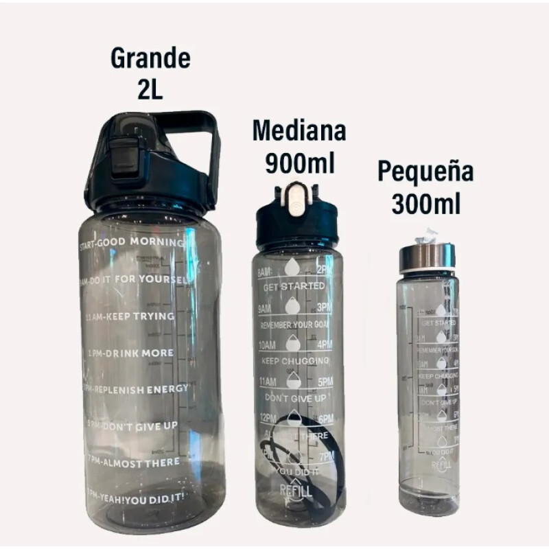 Set 3 Botellas Caramañola Deportivas Motivacionales Set 3 Botellas Caramañola Deportivas Motivacionales