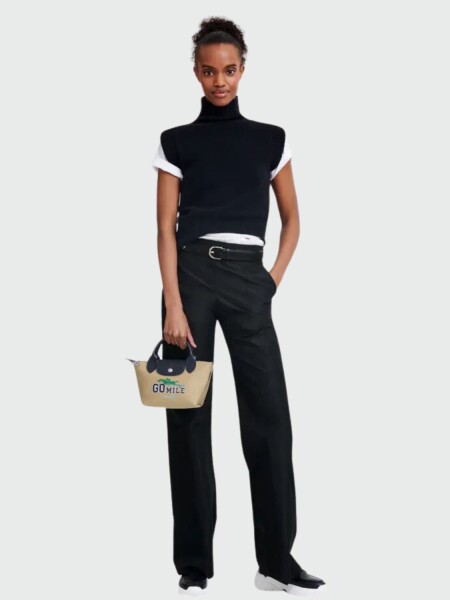 Longchamp- Cartera bandolera de gabardina de algodón XS, Le pl¡age 0
