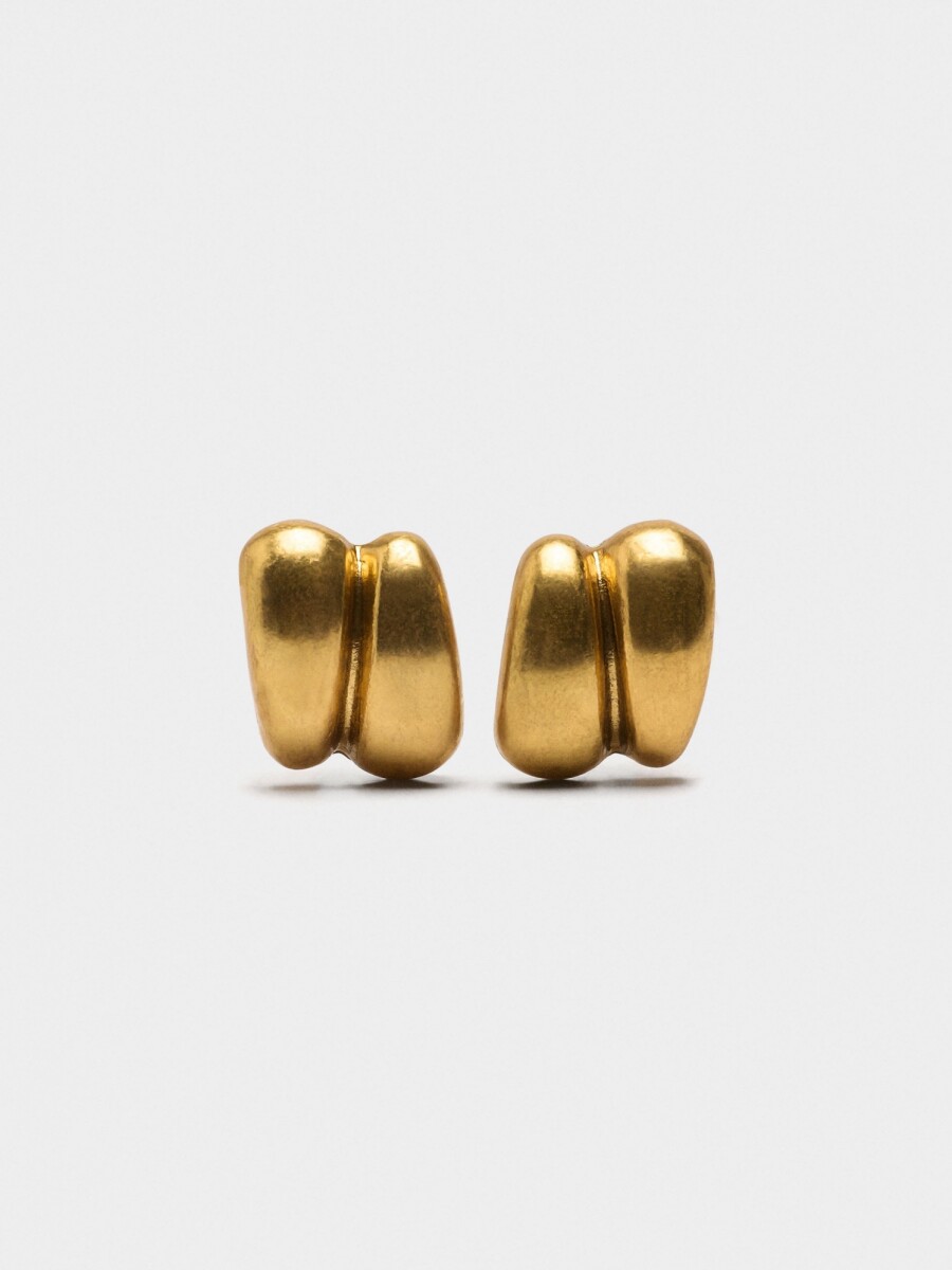 Pendientes Cortos Efecto Doble dorado
