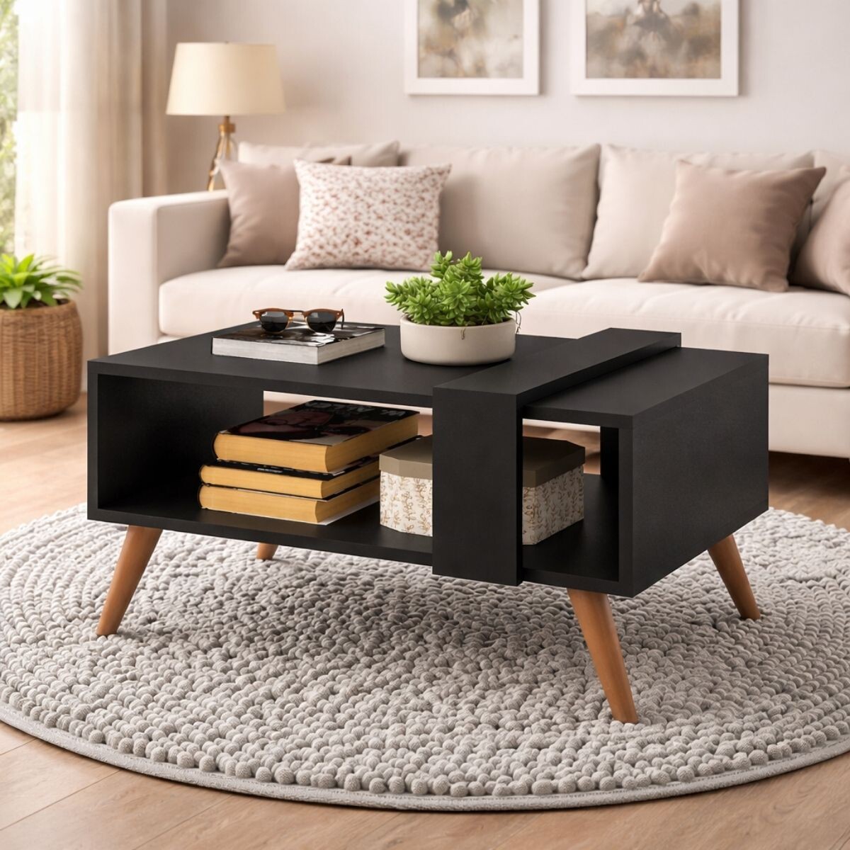 MESA RATONA - ESTILO MINIMALISTA - NEGRO 